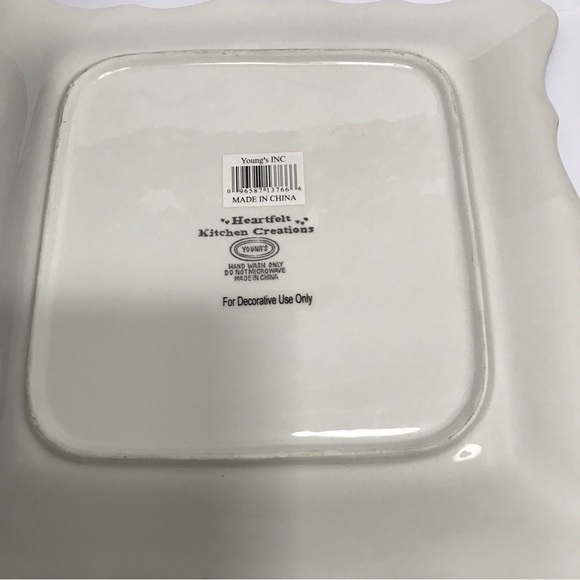 Young's Heartfelt Kitchen Creations Ceramic 11.5” Plate Chess board Cards Black - Picture 10 of 13